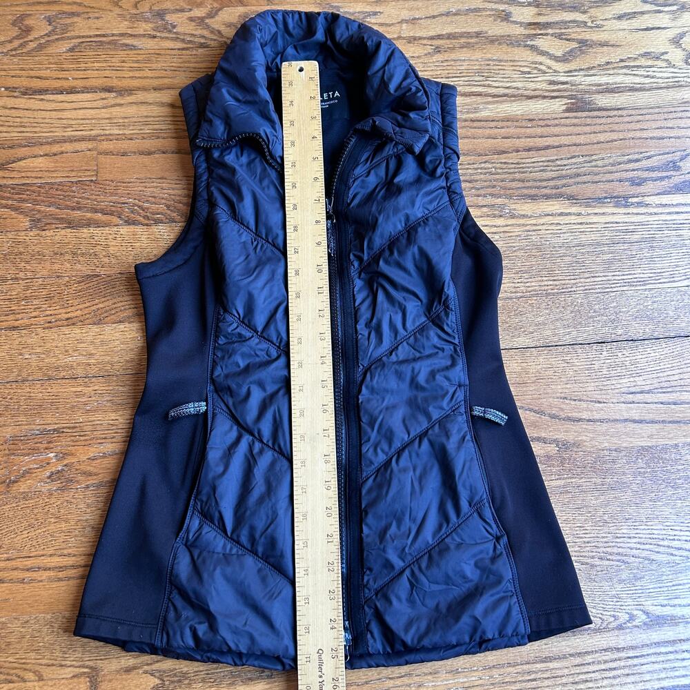Athleta Rock Ridge Black Quilted PrimaLoft Full Zip Vest-Size Small - Picture 9 of 12
